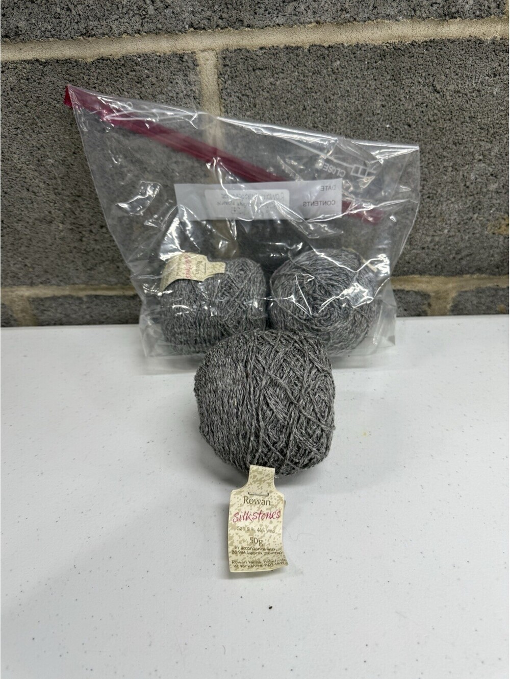 Rowan ‘Silkstones’ Silk/Wool Yarn Shade Marble 3 Skein Lot